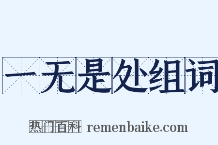 一无是处组词是什么意思的图片